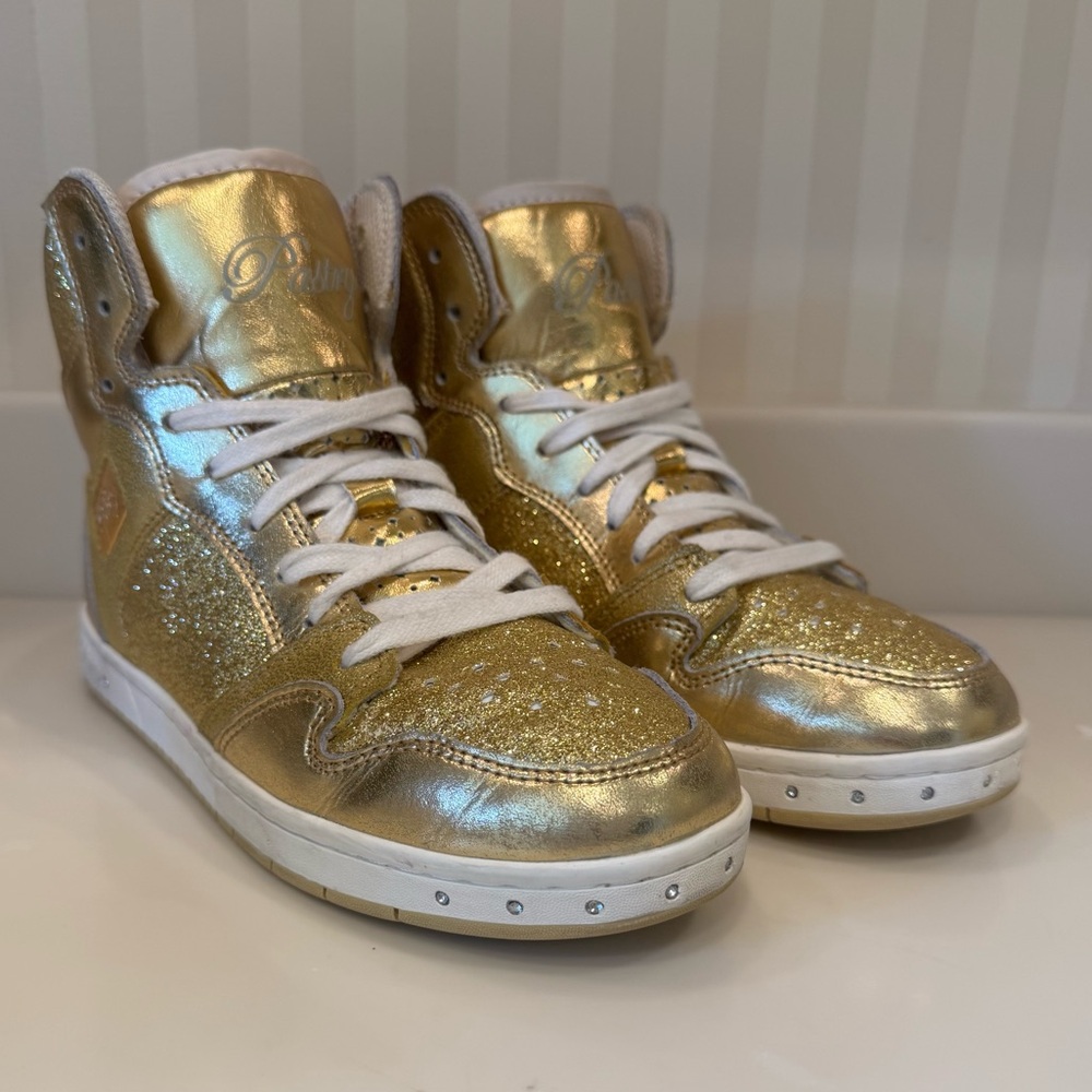 Pastry Glam Pie Gold Glitter High-Top Sneaker And Dance Shoe - Picture 3 of 16